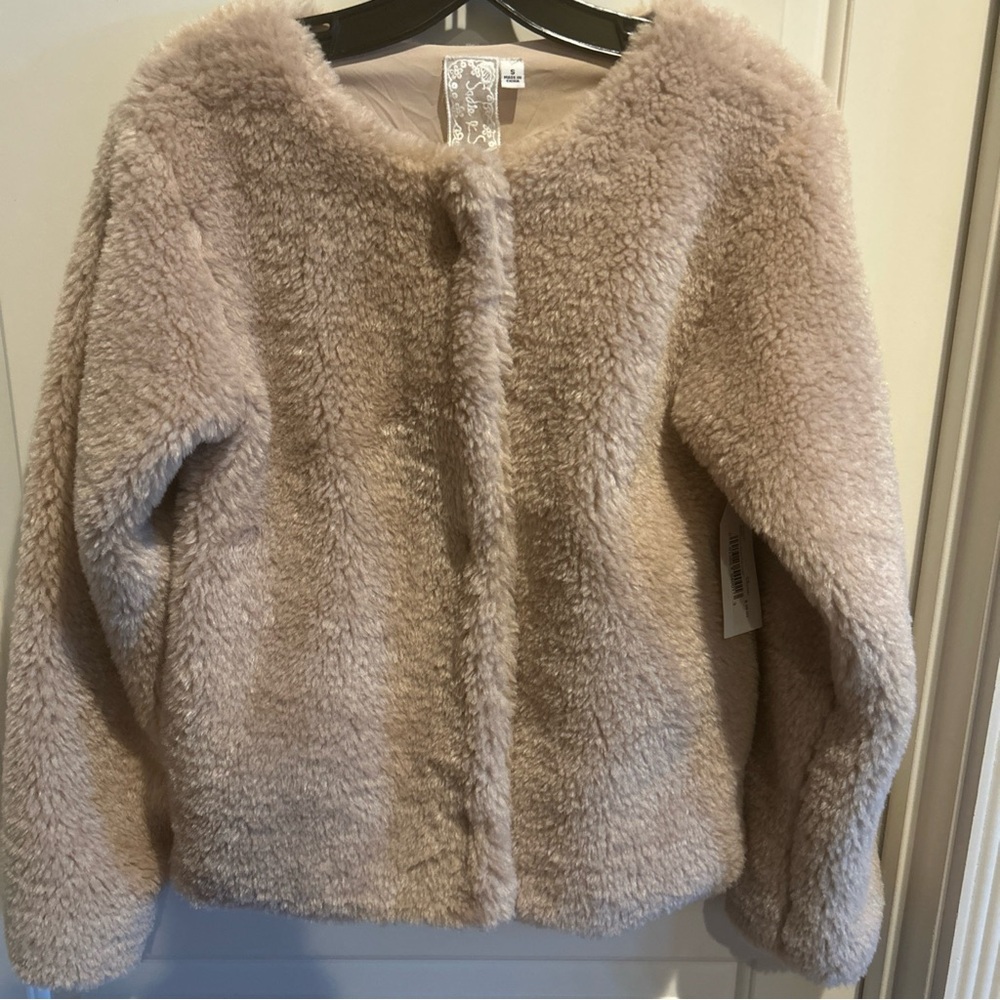 Sadie & Sage Enchanted Beige Faux Fur Jacket